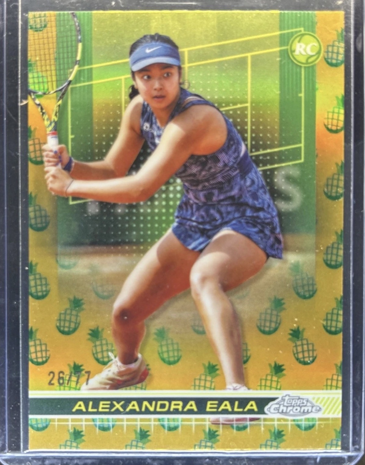 2024 Topps Chrome Alexandra Eala Gold Pineapple Refractor #/77