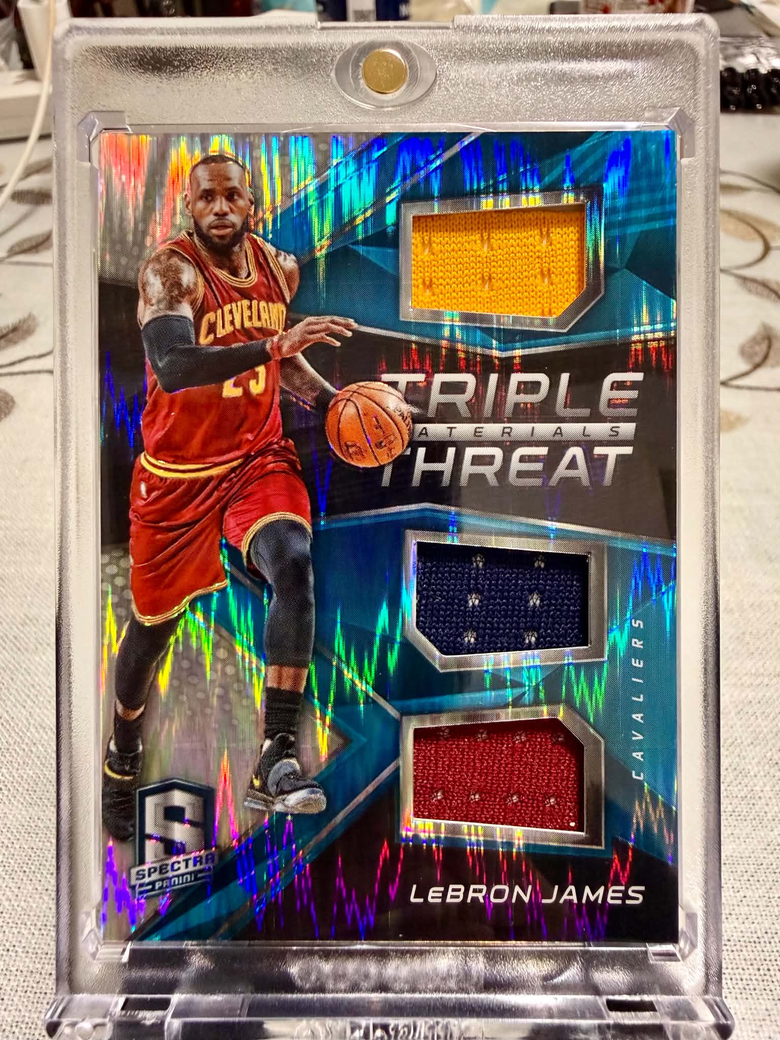 2016-17 Panini Spectra - Triple Threat Materials LeBron James #1 /99
